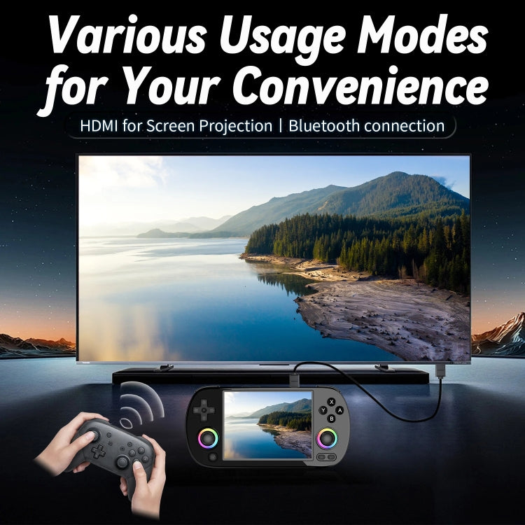 ANBERNIC RG40XXH WIFI Wireless Joystick Pocket Console HDMI Connection TV Online Sparring Game Console 64G(Black) - Pocket Console by ANBERNIC | Online Shopping UK | buy2fix