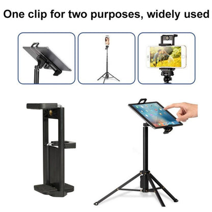 Desktop Live Dual-purpose Mobile Phone Holder Photography Tripod Tablet Clamp(Black) - Desktop Holder by buy2fix | Online Shopping UK | buy2fix