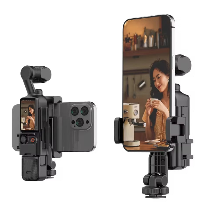 For DJI Osmo Pocket 3 Phone Holder Expansion Bracket With 3 Cold Shoe Port(Black) by buy2fix