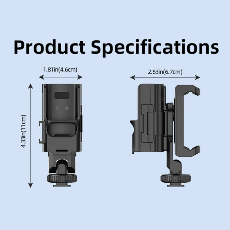 For DJI Osmo Pocket 3 Phone Holder Expansion Bracket With 3 Cold Shoe Port(Black) by buy2fix
