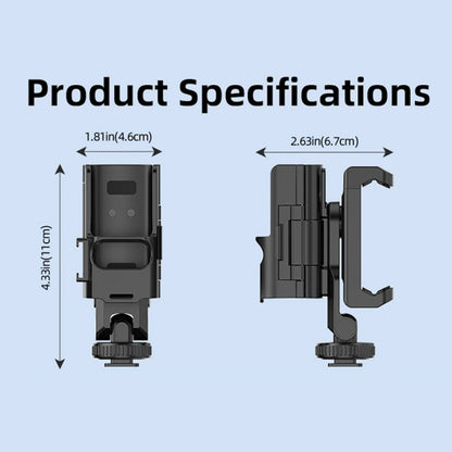 For DJI Osmo Pocket 3 Phone Holder Expansion Bracket With 3 Cold Shoe Port(Black) by buy2fix