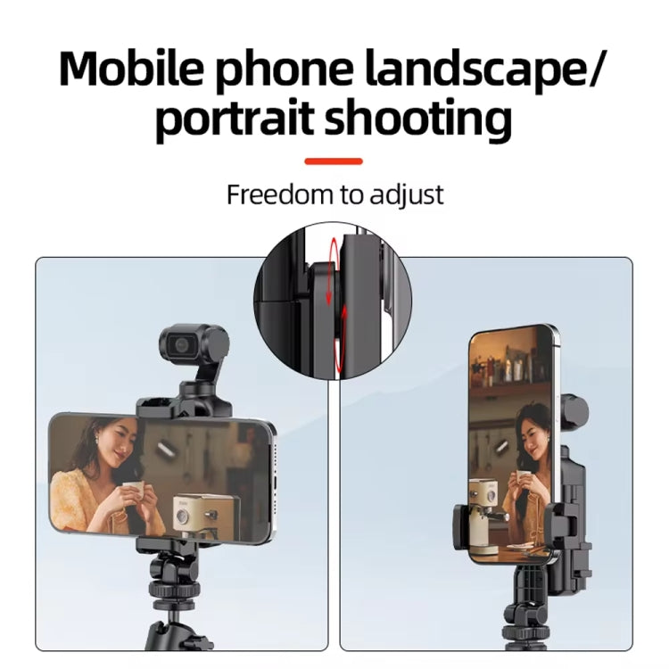 For DJI Osmo Pocket 3 Phone Holder Expansion Bracket With 3 Cold Shoe Port(Black) by buy2fix