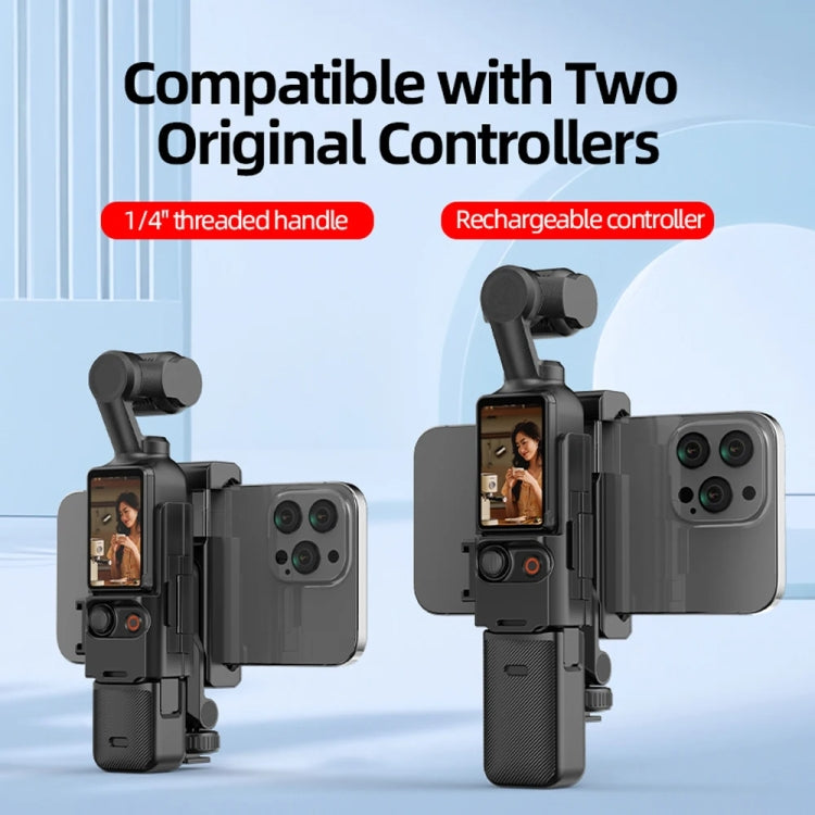 For DJI Osmo Pocket 3 Phone Holder Expansion Bracket With 3 Cold Shoe Port(Black) by buy2fix