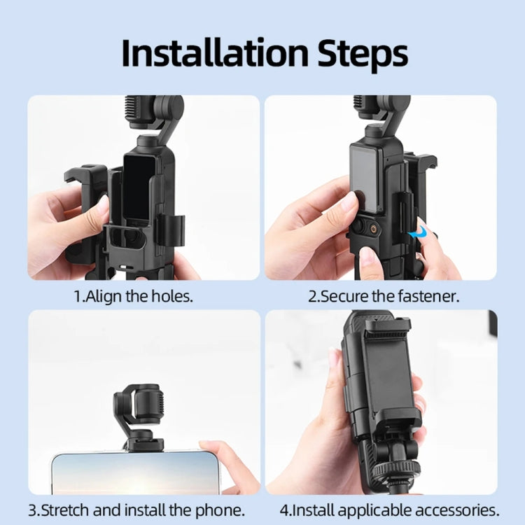 For DJI Osmo Pocket 3 Phone Holder Expansion Bracket With 3 Cold Shoe Port(Black) by buy2fix