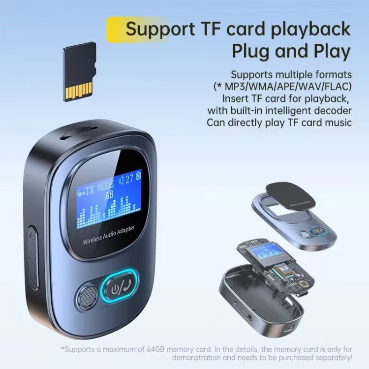 Bluetooth 5.3 Audio Adapter Receiver Transmitter MP3 Player Supports Wired Headset / TF Card - Audio Receiver Transmitter by buy2fix | Online Shopping UK | buy2fix