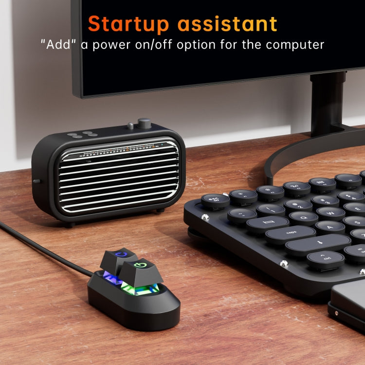 Desktop Computer External Switch Restart Button Computer Power Extension Cable, Color: Rubberized Oil Translucent by buy2fix