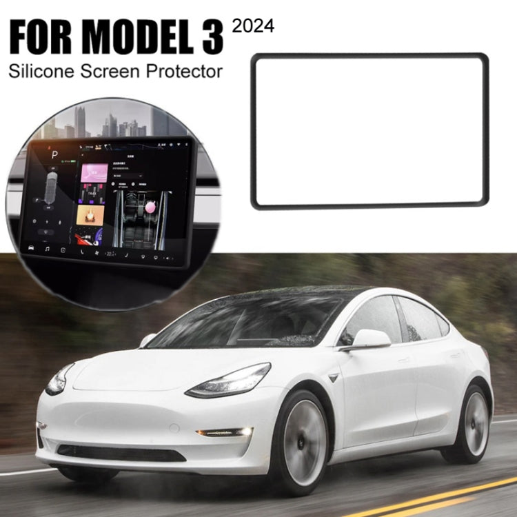 For Tesla Model 3 2024 Screen Bumper Protective Cover Silicone Frame by buy2fix