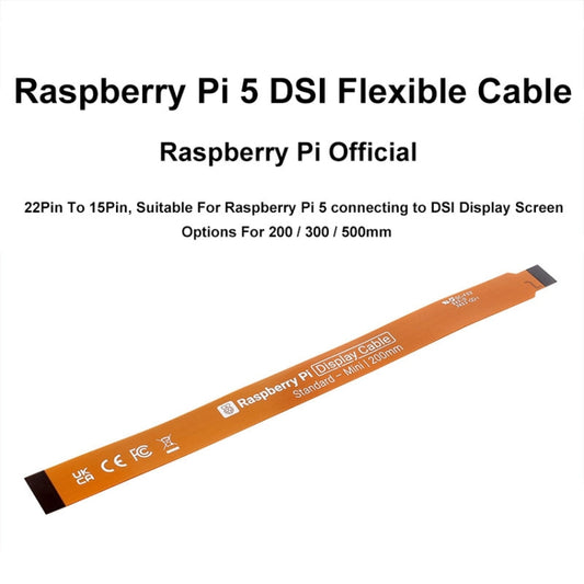 Waveshare For Raspberry Pi 5th DSI Display 22Pin To 15Pin Soft Cable FPC Cable, Spec: 200mm - Raspberry Pi Accessories by Waveshare | Online Shopping UK | buy2fix