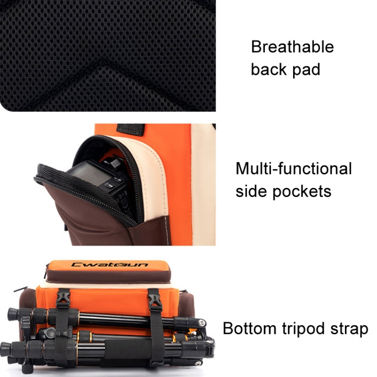Cwatcun D121 Shoulder Crossbody Camera Bag Colorful Large Capacity Waterproof Digital Photography Bag, Color: Small Orange Red - Strap Satchel by Cwatcun | Online Shopping UK | buy2fix