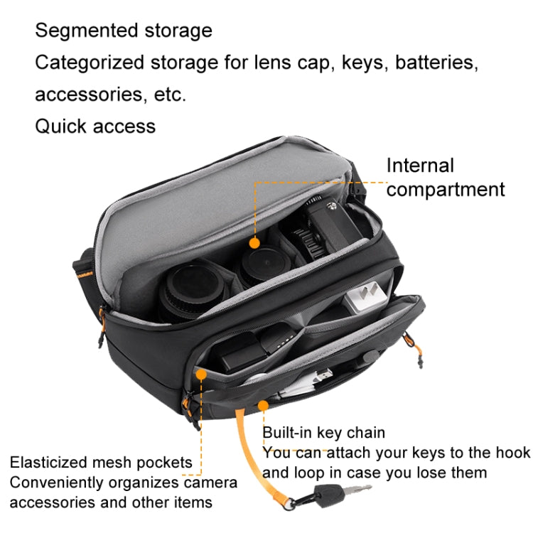 Cwatcun D133 Camera Chest Bag Multi-functional Handheld Slanting Cross Shoulder Camera Casual Bag, Color: Large Black - Strap Satchel by Cwatcun | Online Shopping UK | buy2fix