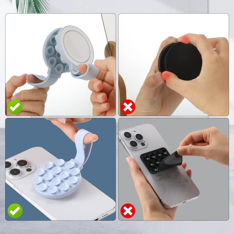 Suction Cup Magnetic Silicone Phone Holder Phone Case Grip Holder(White) - Ring Holder by buy2fix | Online Shopping UK | buy2fix