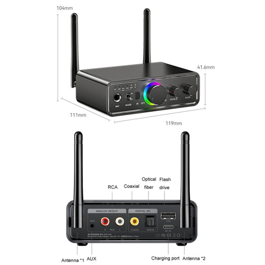 OMS-M18 Bluetooth Adapter 5.3 Bluetooth Lossless Audio Transmission Receiver - Audio Receiver Transmitter by buy2fix | Online Shopping UK | buy2fix