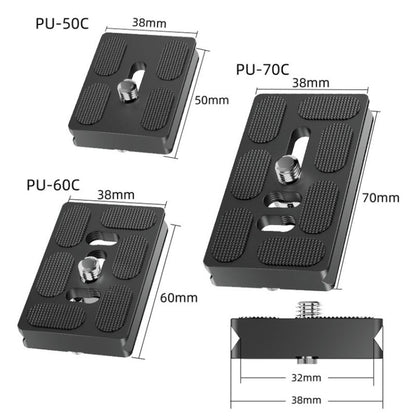 BEXIN PU-50C For Arca Type SLR Camera PU Quick Release Plate Aluminum Alloy CNC Ball Head Quick Release Plate - Quick Release Plate by BEXIN | Online Shopping UK | buy2fix