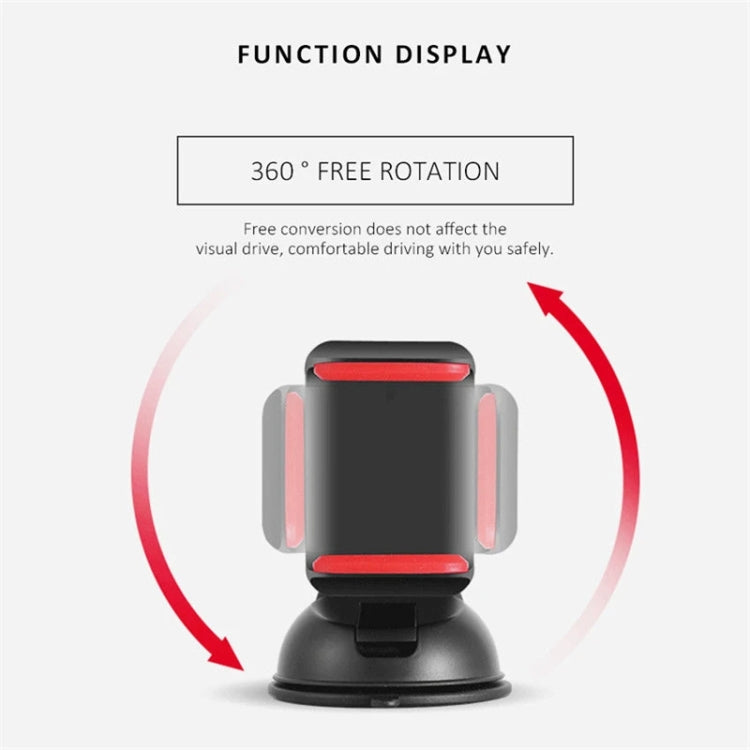 Navigation Car Holder Dashboard Desktop Suction Cup Mobile Phone Holder(Black Red) by buy2fix