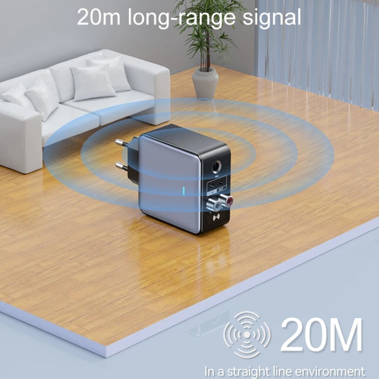 OMS-H6 Bluetooth 5.3 Adapter Wireless Audio Receiver And Transmitter EU Plug - Audio Receiver Transmitter by buy2fix | Online Shopping UK | buy2fix