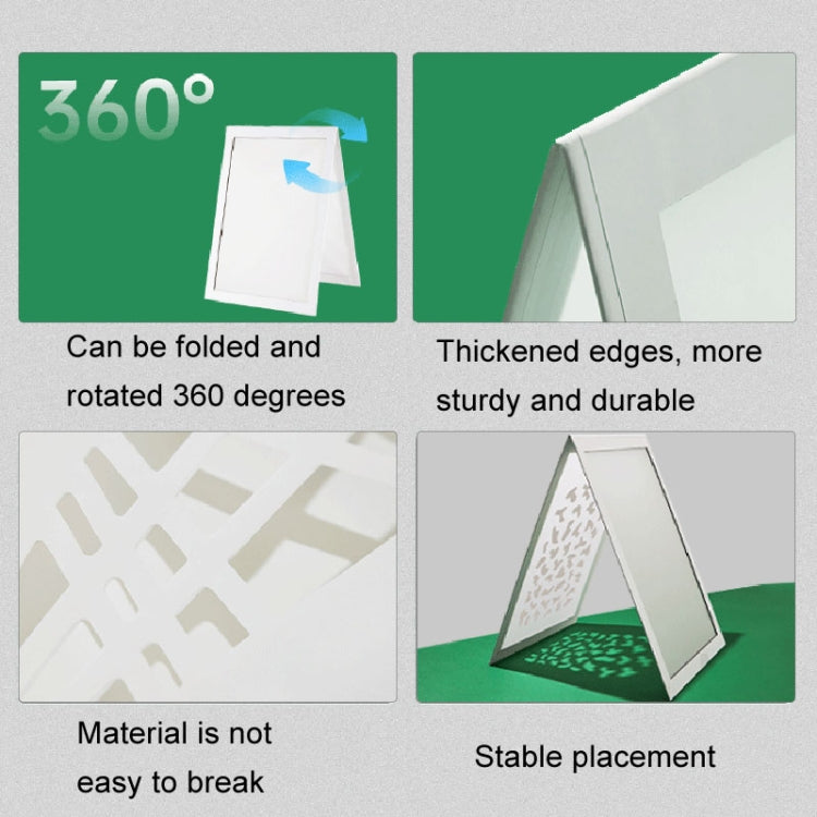 Foldable Soft Board Spotlight Reflective Screen PVC Waterproof Photo Tool Style 3 Pane - Shadow Props by buy2fix | Online Shopping UK | buy2fix