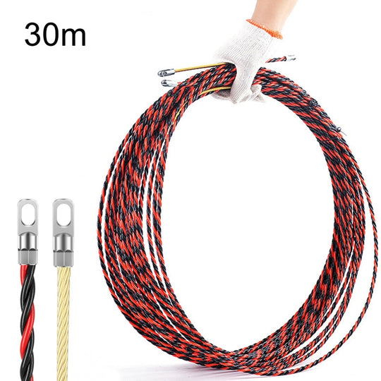 30m Flat Head Dual Color Pipe Threading Puller Electrician Manual Threader