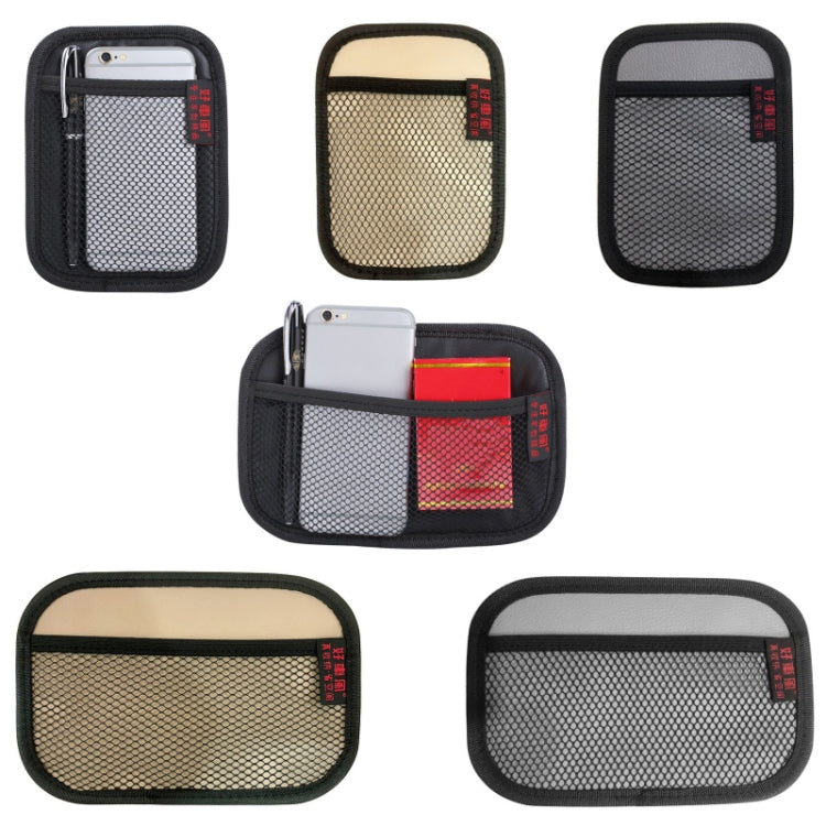 Microfiber Leather Car Mobile Phone Sticky Storage Net Bag, Color: H005 Black Small by buy2fix