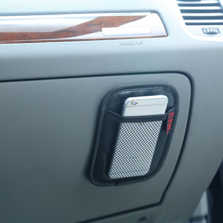 Microfiber Leather Car Mobile Phone Sticky Storage Net Bag, Color: H006 Beige Small by buy2fix