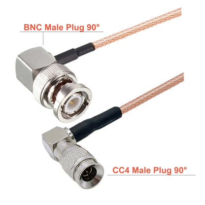 20cm CC4 Male To BNC Male Elbow Connector Cable RG179 Coaxial RF Cable by buy2fix