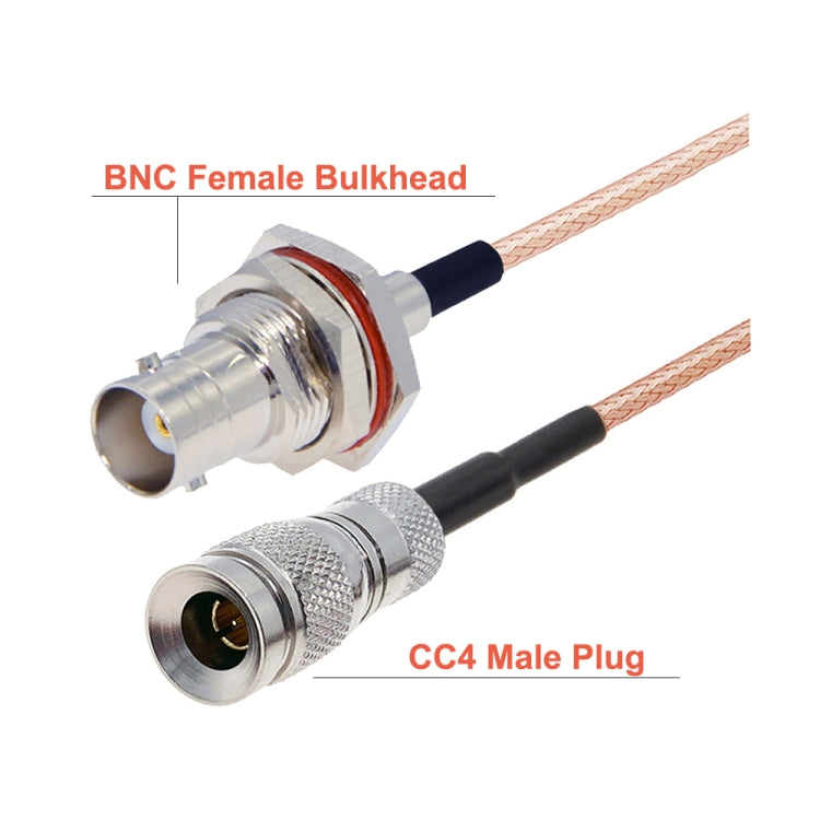 50cm CC4 Male To BNC Through Wall Waterproof Female Cable RG179 RF Adapter Wire by buy2fix