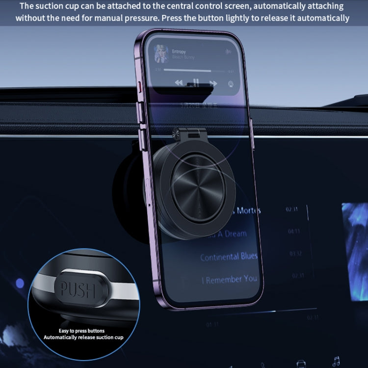 AIMITE C1 Vacuum Adsorption Foldable Magnetic Support Bracket Car Cell Phone Holder(Black) by AIMITE