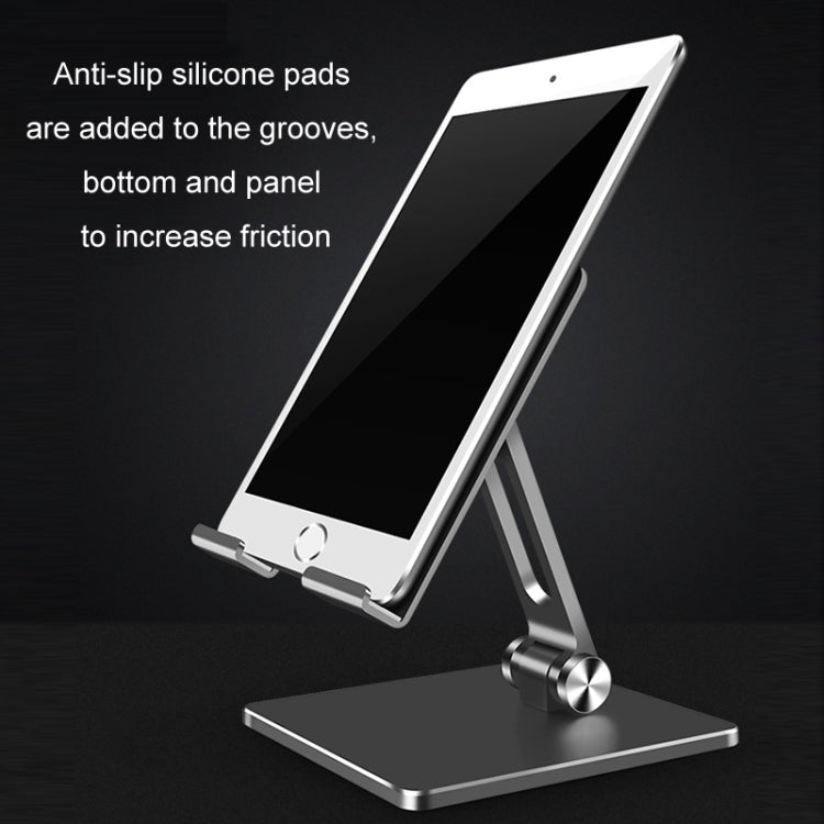 Aluminum Alloy Tablet Stand Desktop Folding Mobile Phone Stand(Silver) - Desktop Holder by buy2fix | Online Shopping UK | buy2fix