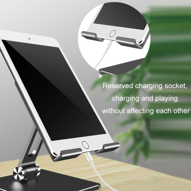 Aluminum Alloy Tablet Stand Desktop Folding Mobile Phone Stand(Silver) - Desktop Holder by buy2fix | Online Shopping UK | buy2fix