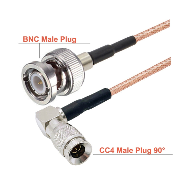 100cm CC4 Male Elbow To BNC Male Connector Cable RG179 Coaxial RF Cable by buy2fix