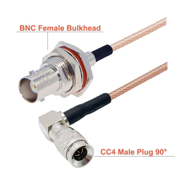 20cm CC4 Male Elbow To BNC Through Wall Waterproof Female Connector Cable RG179 Coaxial RF Wire by buy2fix