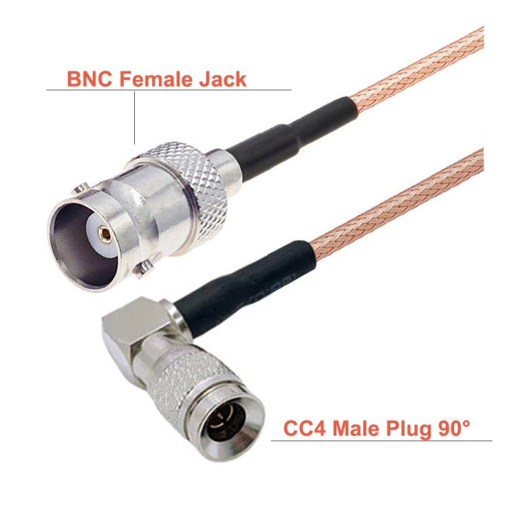 50cm CC4 Male Elbow To BNC Female Connector Cable RG179 Coaxial RF Wire by buy2fix