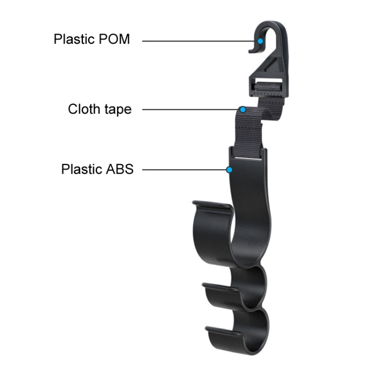 1pair Car Seat Back Umbrella Fixed Storage Hook, Style: Adjustable by buy2fix