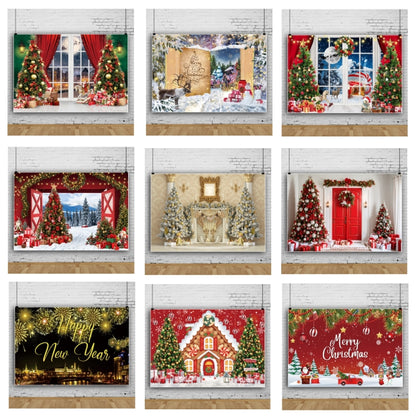 120x80cm Christmas Wreath Snow Scene Photography Background Curtain, Color: 12805218 - Other by buy2fix | Online Shopping UK | buy2fix