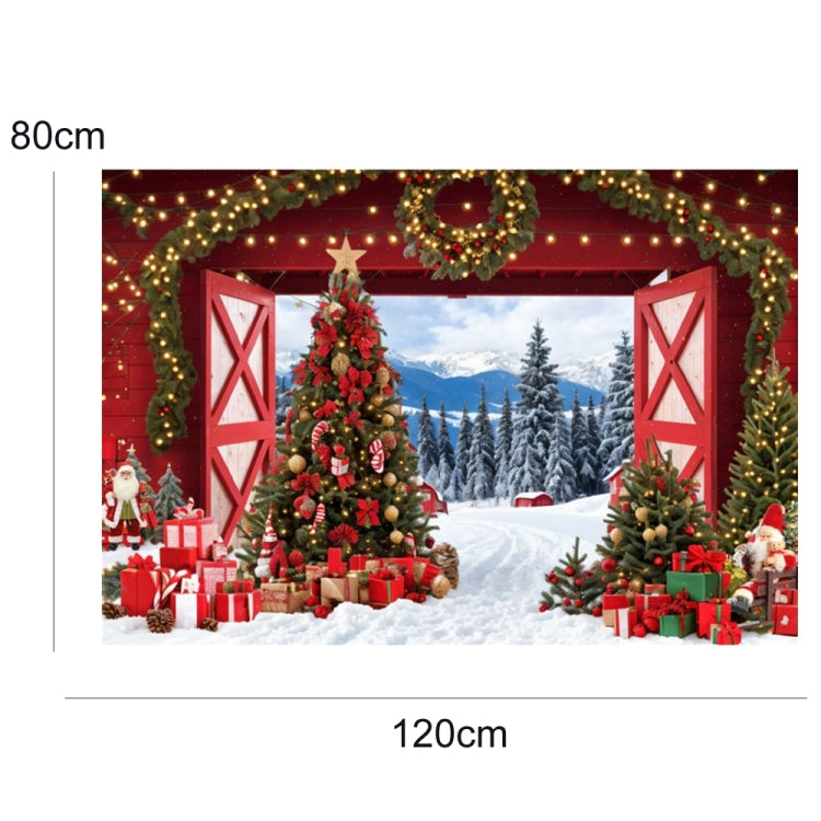 120x80cm Christmas Wreath Snow Scene Photography Background Curtain, Color: 11421618 - Other by buy2fix | Online Shopping UK | buy2fix