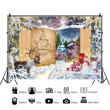 120x80cm Christmas Wreath Snow Scene Photography Background Curtain, Color: 11422037 - Other by buy2fix | Online Shopping UK | buy2fix