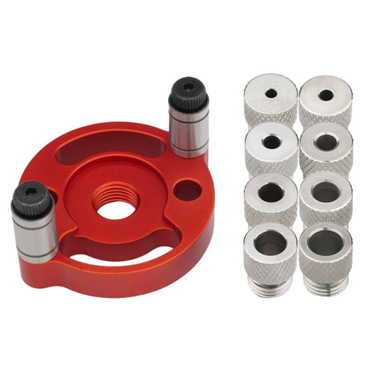 Woodworking Drill Locator Self Centering Dowelling Jig Hole Puncher Locator, Model: With 3-10mm Drill Sleeve (Red)