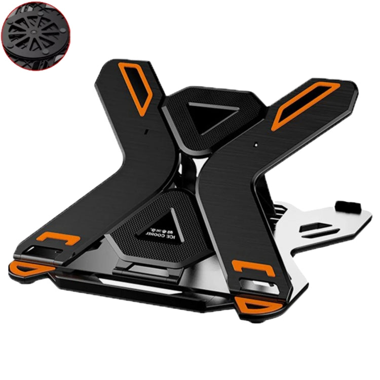 ICE COOREL E5 Laptop Folding And Lifting Cooling Bracket With Mobile Phone Holder Black with Rotating by ICE COOREL
