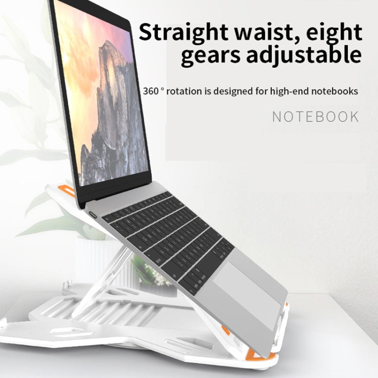 ICE COOREL E5 Laptop Folding And Lifting Cooling Bracket With Mobile Phone Holder White with Rotating by ICE COOREL