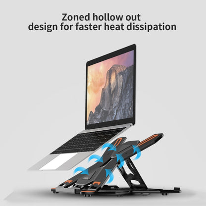 ICE COOREL E5 Laptop Folding And Lifting Cooling Bracket With Mobile Phone Holder Black by ICE COOREL