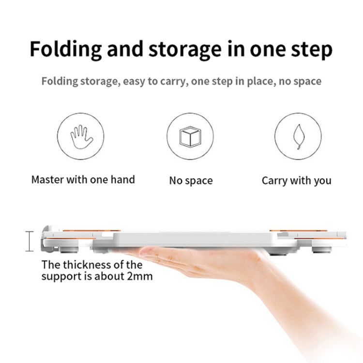 ICE COOREL E5 Laptop Folding And Lifting Cooling Bracket With Mobile Phone Holder White by ICE COOREL