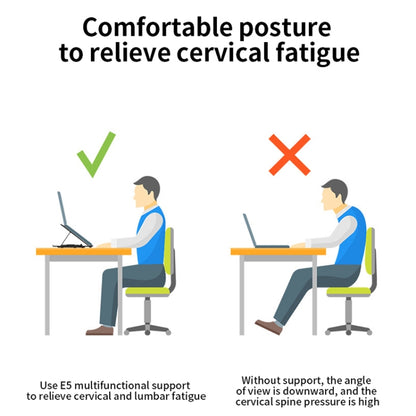 ICE COOREL E5 Laptop Folding And Lifting Cooling Bracket With Mobile Phone Holder White with Rotating by ICE COOREL