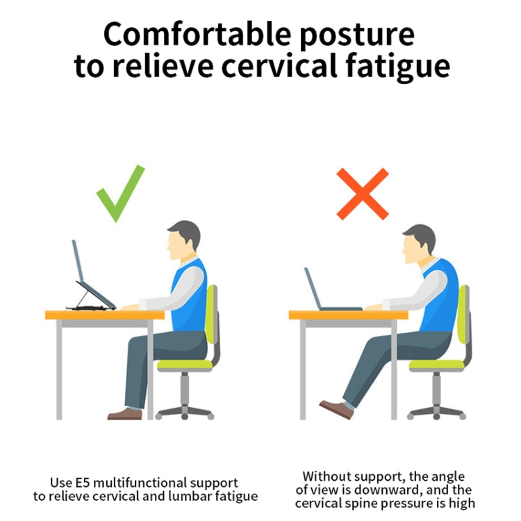 ICE COOREL E5 Laptop Folding And Lifting Cooling Bracket With Mobile Phone Holder Black with Rotating by ICE COOREL