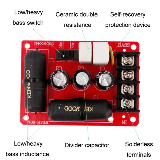 WEAH-90A DIY Audio Bass Crossover Solderless High Power Divider - Audio Crossover by buy2fix | Online Shopping UK | buy2fix