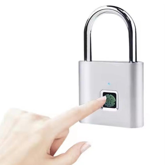 Smart Fingerprint Rechargeable Padlock Waterproof Morse Code Emergency Unlocking(Matte Black) by buy2fix
