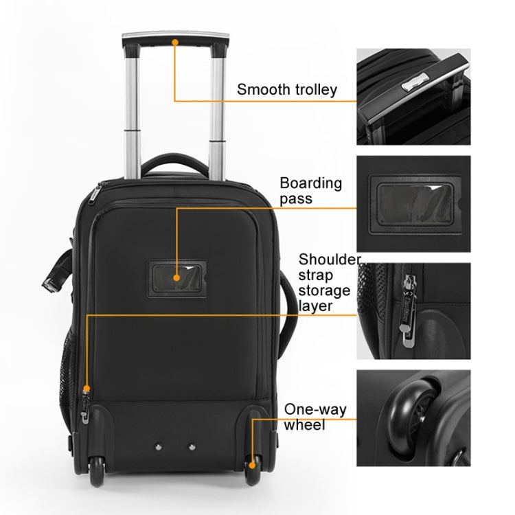 Cwatcun D136 Generation 1 Large Camera Trolley Shoulder Bag Large Capacity Outdoor Photography Storage Case(Black) - Backpack by Cwatcun | Online Shopping UK | buy2fix