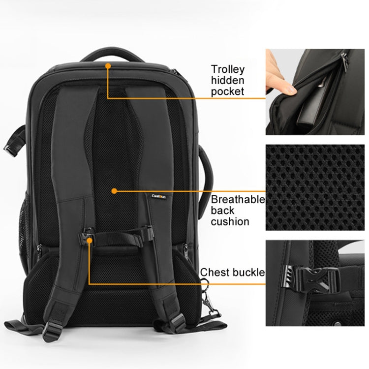 Cwatcun D136 Generation 1 Large Camera Trolley Shoulder Bag Large Capacity Outdoor Photography Storage Case(Black) - Backpack by Cwatcun | Online Shopping UK | buy2fix
