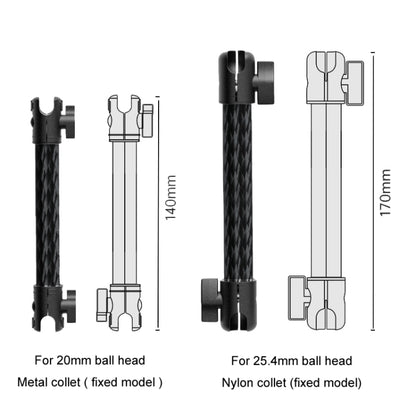 Car Phone Mount Extension Arm Double Jointed Swivel Adjustment Carbon Fiber Bracket Connecting Rod, Model: 170mm For 25.4mm Ball Head by buy2fix