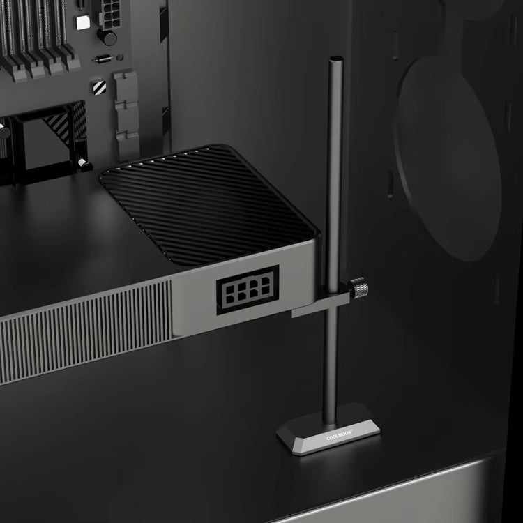 COOLMOON GH195 Desktop Computer Vertical Mounted Graphics Card Protection Shelf Metal Rod Magnetic Support Bracket, Color: Silver by COOLMOON