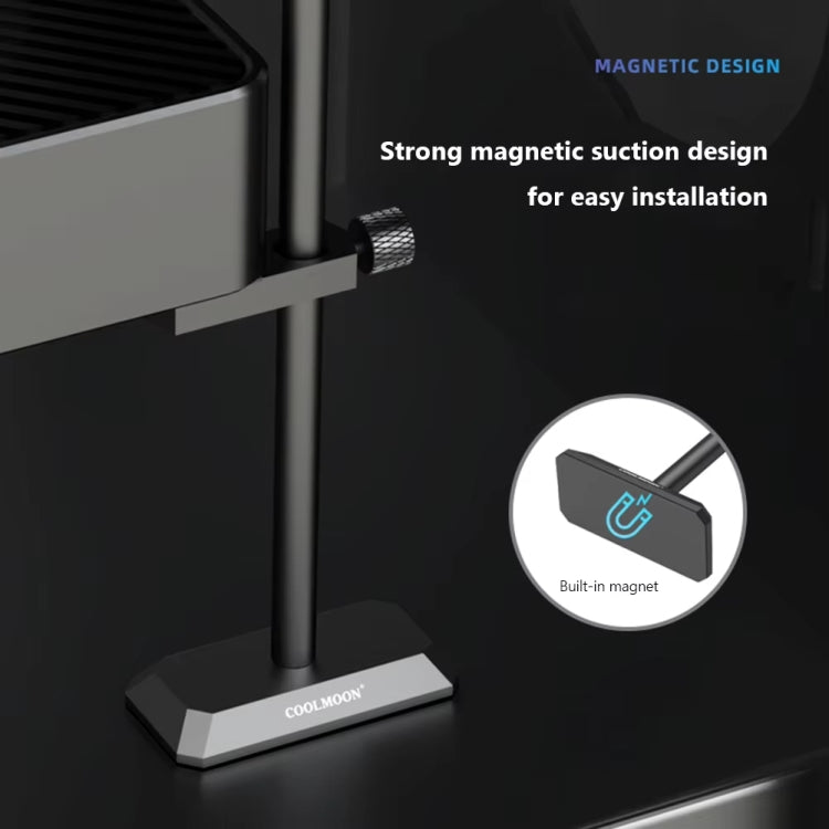 COOLMOON GH195 Desktop Computer Vertical Mounted Graphics Card Protection Shelf Metal Rod Magnetic Support Bracket, Color: Silver by COOLMOON