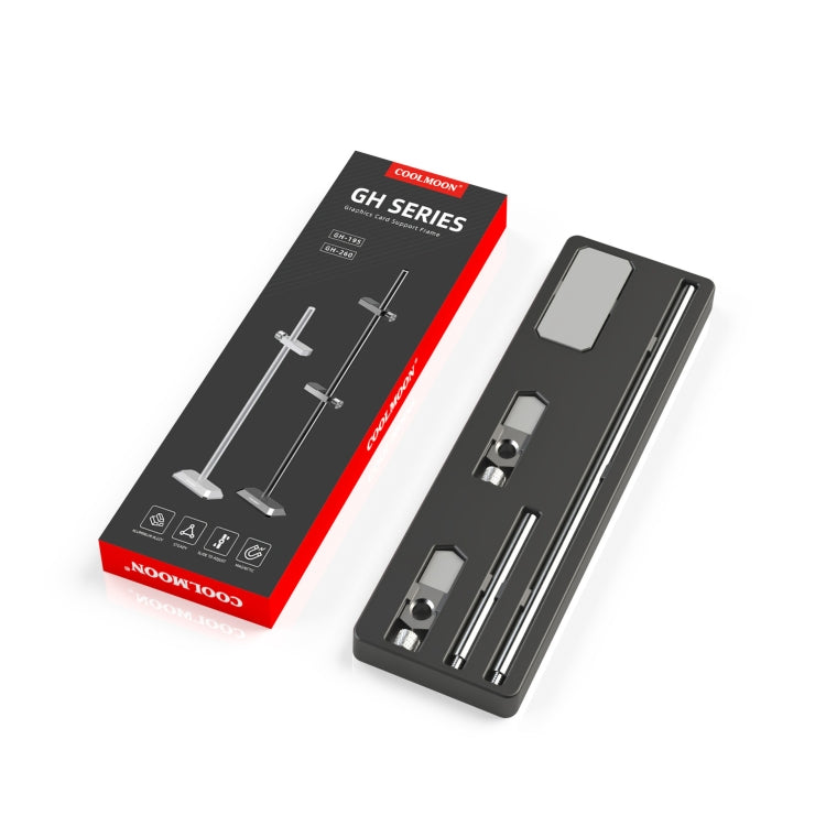 COOLMOON GH195 Desktop Computer Vertical Mounted Graphics Card Protection Shelf Metal Rod Magnetic Support Bracket, Color: Silver by COOLMOON